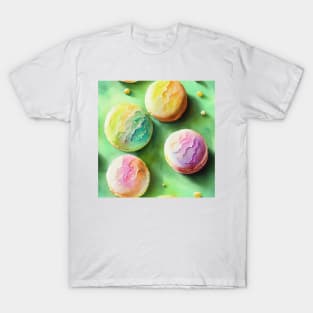 Watercolor dessert french macaron pattern T-Shirt